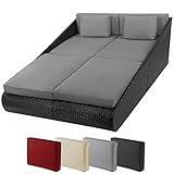 Montafox Poly Rattan Tagesbett XXL 2 Personen Liege Auflagen 10cm Doppelliege Daybed Gartenliege...