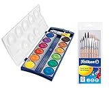 Pelikan 720250 Deckfarbkasten K12, 12 Farben + 1 Tube Deckweiß, Schul-Standard (Deckfarbkasten &...