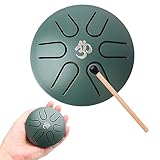 Aedcbaide Zungentrommel Tragbare Mini Trommel 3 Zoll 6 Töne Steel Tongue Drum, D-Dur Klangschale...