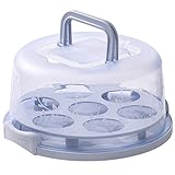 Cupcake-Träger | Kuchenständer mit 7 Fröschen, Kuchenbehälter mit Deckel und Griff,...