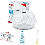 NUK Micro Express Steriliser with NUK MultiDry Rack, Bottle Cleanser and Bottle Claning Brush Bundle