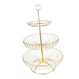 LALADEFIEE Stöckiger Metall Obstkorb aus Robustem Eisen Platzsparendes Küchenregal für Obst...