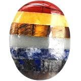 Guador Sieben Chakren Sorgenstein, Quarz Chakra Heilstein Angststein Poliert Trommel Chakra...