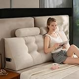 GPRL Keilkissen Lang Rückenkissen für Bett: Bequemes Lesekissen Abnehmbar Sofa Lendenkissen...