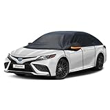 kayme Halbgarage Wasserdicht Atmungsaktiv Autoabdeckung. Halbabdeckung Autoplane für Regen Sonne...