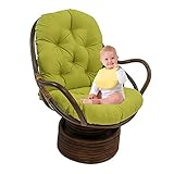 Rattan-Drehstuhl mit abnehmbarem Kissen, bequeme Gartenmöbel, Outdoor-Liege, Sitzpolster für...