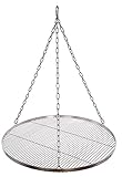 Grillrost Ø 70 cm mit Kette Edelstahl 4 mm Grillstabdicke Stababstand 10 mm für Schwenkgrill BBQ...