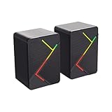 WKabnkn ABS Lautsprecher Mit USB Power Gaming Musikbox Und Farbenfrohen LED Effekten Für Gaming...