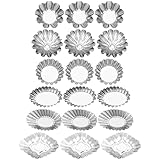 QianShi 18 Stück Edelstahl Muffinform Cupcake Förmchen Ei Tart Formen Törtchen Formen Mini Kuchen...