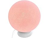 CREATIVECOTTON LED handgearbeitete Stehleuchte mit Lampenschirm aus Baumwolle (Rosa, 25 cm)