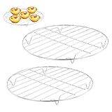 Shengxi Rund Abkühlgitter 2er-Set, Edelstahl Kuchengitter Auskühlgitter zum Backen Kühlen...