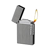 Soft Flame Feuerzeug, Traditionelle Flamme Zigarrenfeuerzeug mit Einstellbarer Flamme Zifferblatt,...