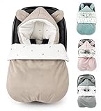BABYFUßSACK für Babyschale Frühling Herbst Übergang warm mit Füllung, Einschlagdecke Fußsack...