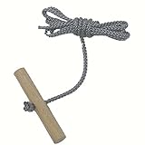 Looping-Lu Schlittenseil mit Holzgriff aus Buchenholz 1 Zugseil (Silber)