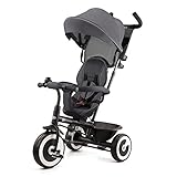 Kinderkraft ASTON Dreirad ab 9 Monate bis 25 kg, Kinderdreirad mit schubstange, drehbarer Sitz...