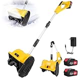 Akku Schneefräse 21V, 1000W Akku Schneeschaufel mit Akku und Ladegerä, 28cm Arbeitsbreite, 15cm...