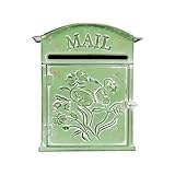 Retro Briefkasten Wandmontage Klassischer Eisen Briefkasten Grün Vintage Postfach Antik Stil...
