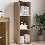 Mokuyary Bücherregal, Eiche, handgefertigt, 36 x 30 x 114 cm, aus Holz, Bücherregal,...