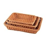 XLWLLNJ 3 X Gewebter, Dekorativer Korb Zum Servieren von Snacks Und Gemüse