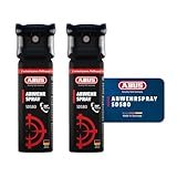 ABUS Abwehrspray SDS80 zur Tierabwehr, 2er Set – hochwirksames Pfefferspray zur Selbstverteidigung...