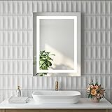 Goezes Led Badspiegel 60x80cm Wandspiegel Badezimmerspiegel mit Touch-Schalter,Kaltweiß...