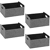 Mocifa 4 Stück Filzkorb Grau Rechteckig Aufbewahrungskorb Faltbar Filz Aufbewahrungsbox...