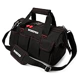 WORKPRO Werkzeugtasche Transporttasche Universal mit weiter Reißverschluss Öffnung verstellbarer...