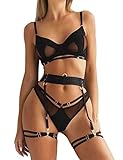 Dessous Damen Sexy Unterwäsche für Frau Strapsen Dessous-Set Reizwäsche für Damen Outfit mit...