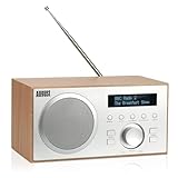 August MB420 DAB+/FM Radio mit Bluetooth digitales Küchenradio mit Holzgehäuse mit RDS-Funktion 60...