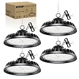 RUISUN 4Stück 200W LED Werkstattlampe 0-10V Dimmbare Hallenstrahle Treiber UFO High Bay Lampe...