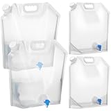 MAGICLULU 4 Stück Faltbare Wasserbehälter Ausgießer und Tragegriff Transparenter Camping...