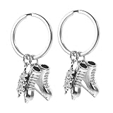 Gatuida 2 Stück Pack Schlüsselanhänger Eislaufschuh aus Zinklegierung mit Schneeflockenmotiv...