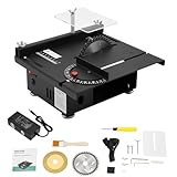 Mini Tischkreissäge, 200 W Multifunktionale Kleine Table, 10000 U/min, 7-Gang Einstellbare...