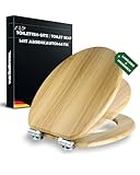 Wc Sitz mit Absenkautomatik Holz (MDF) - bombenfester Halt des Toilettendeckel Holz durch...