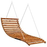 vidaXL Bugholz Bett-Schaukel Teak-Finish Massivholz Hängeschaukel Gartenliege Bett Sonnenliege...