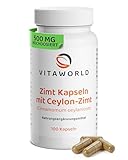 Zimt Kapseln – Ceylon Zimt Kapseln hochdosiert mit 1500 mg pro Tagesdosis (100 Stück) – ideal...