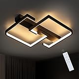 CBJKTX Deckenlampe LED 35W Schwarze Wohnzimmerlampe dimmbar mit Fernbedienung Modern Design...