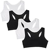 4 Pack Mädchen Sport BH,Bustier Mädchen mit Breiten Mädchen-BHs Sport bh Mädchen 12 Jahre...