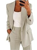 shownicer Damen Hosenanzug Elegant Business Anzug Set Revers Büro Blazer Hose 2-teilig Anzug...