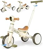 LOL-FUN 5 in 1 Laufrad Dreirad, Laufräder Kinderdreirad mit schubstange, Dreirad Lauffahrrad für...
