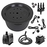 CLGarden Springbrunnenbecken Set mit 90 Liter Becken und GFK Abdeckung Springbrunnen Pumpe SP3 DIY...