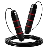 Bzavor Springseil Speed Rope Verstellbar, Springseil Erwachsene Fitness mit Hautfreundlichen Schaum...