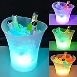 LED Eiskübel 5L, Multicolor LED Sektkübel, Großraumbehälter für Flaschenwein und...