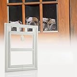 Cryfokt Kunststoff-Tür für Katzen und Hunde, mit Magnetverschluss, Sichere Klappe,...