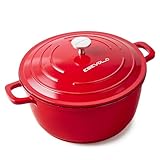 ESEVOLO Bräter mit Deckel Schmortopf Induktion 24 cm Brot Backen Dutch Oven Stil, leichter als...