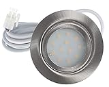 Kamilux 2er Set LED Möbeleinbauspot Luisa 12Volt 2,4Watt inkl. Anschlusskabel mit Stecker Farbe:...