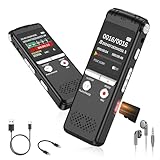 72GB Digitales Diktiergerät mit VOR-Funktion & KI-Rauschunterdrückung – Sprachrekorder mit...