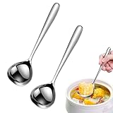 2 Stück Klein Schöpflöffel, 20 cm Suppenkelle Edelstahl, Servierlöffel, Suppenschöpfer Silber,...