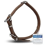 Rund & Weich - Zugstopp Hundehalsband Braun M - 50cm mit Verstellbarer Schnalle und eingearbeitetem...