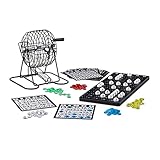 Relaxdays 10021014 Bingo Spiel mit Metalltrommel HxBxT: 20 x 17,5 x 21,5 cm Bingotickets, Loskugeln,...